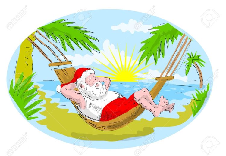 5790438-cartoon-illustration-of-santa-claus-in-hammock-relaxing-in-tropical-beach-Stock-Illustration